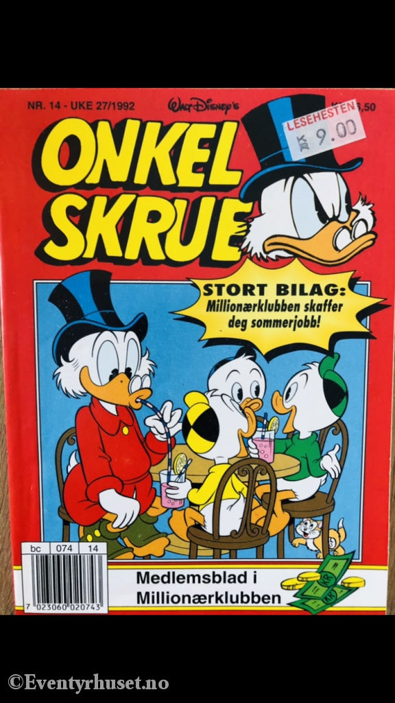 Onkel Skrue Månedsblad. 1992/14. Tegneserieblad