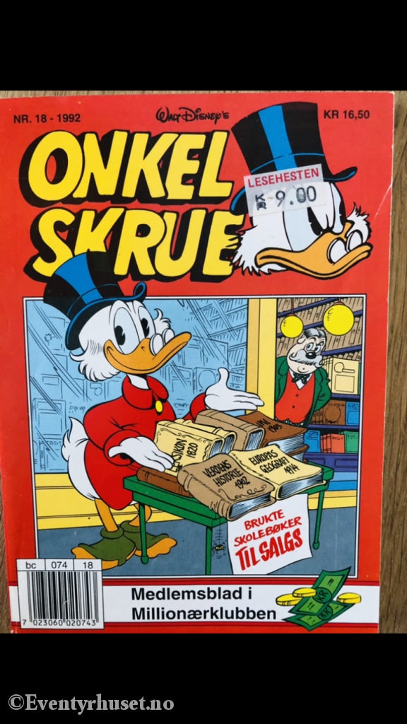 Onkel Skrue Månedsblad. 1992/18. Tegneserieblad
