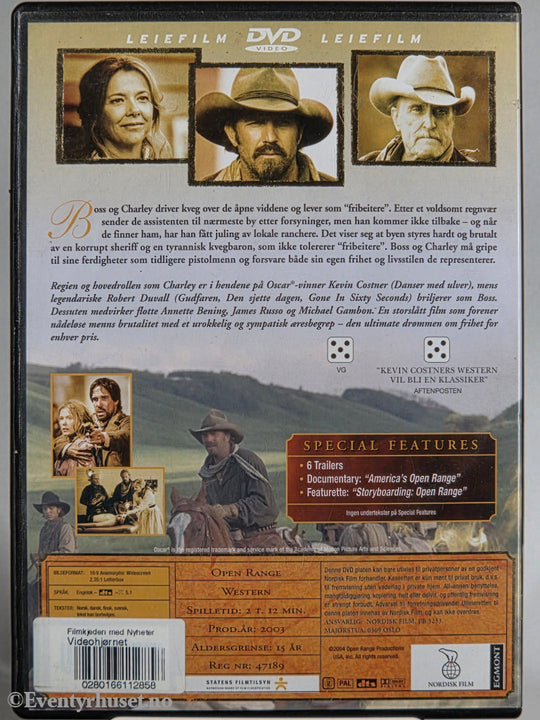 Open Range. 2003. DVD.