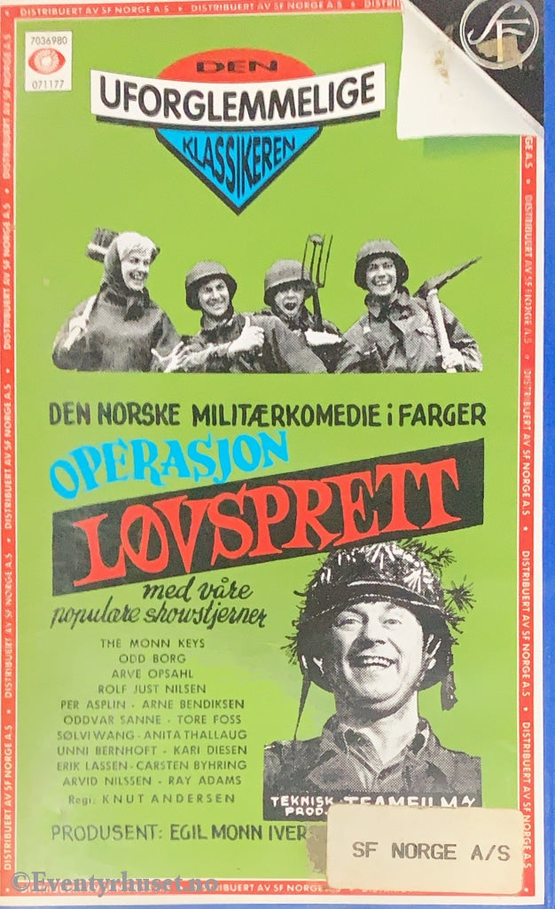 Operasjon Løvsprett (Norske Klassikere). 1962. Vhs. Vhs