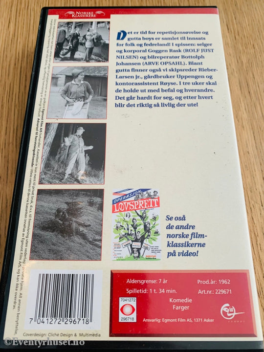 Operasjon Løvsprett (Norske Klassikere). 1962. Vhs. Vhs