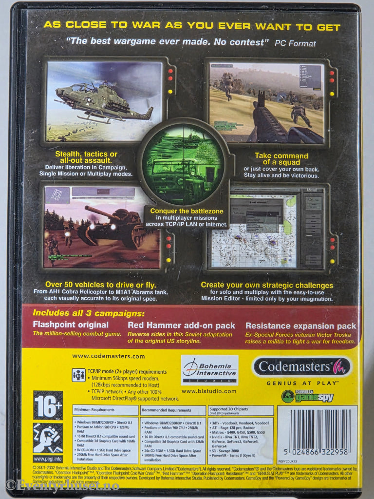 Operation Flashpoint (BestSellers). 2001. PC-spill.