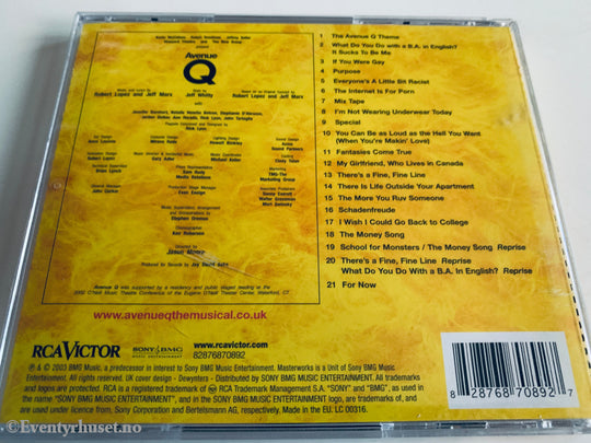 Original Broadway Cast Recording 2004. Avenue Q. CD