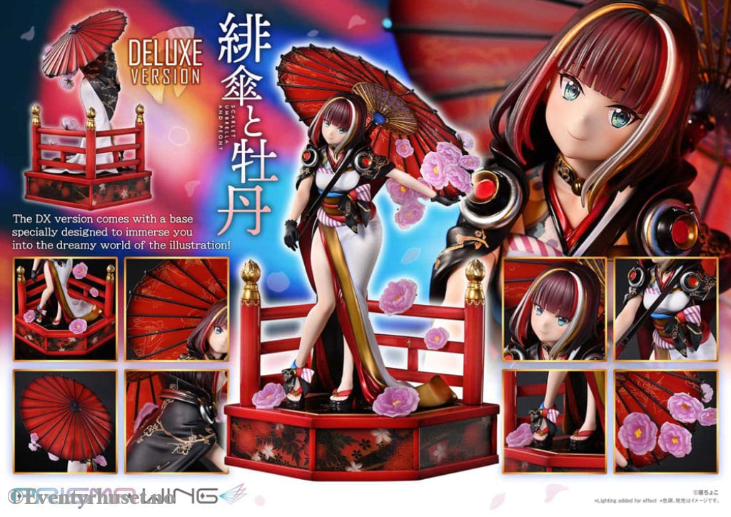 Original Illustration by Fuzichoco Prisma Wing PVC Statue 1/7 Scarlet Umbrella And Peony Deluxe Version 32 cm Manga &