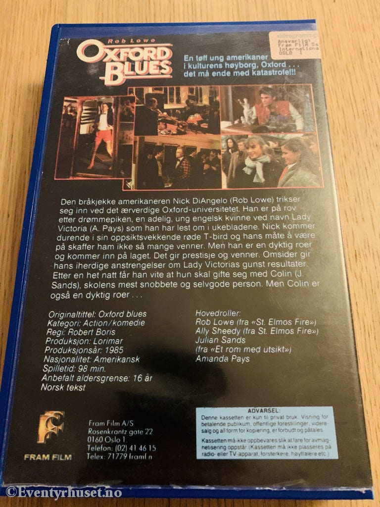 Oxford Blues. 1985. Vhs Big Box.