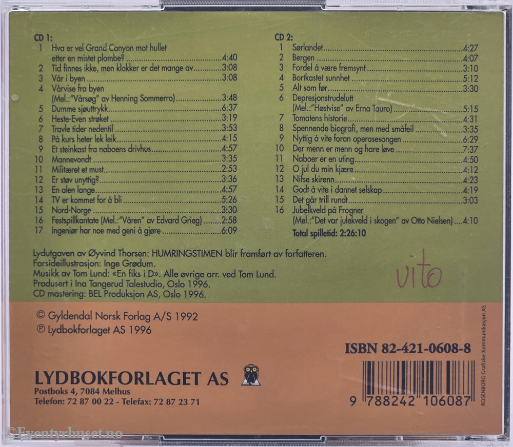 Øyvind Thorsen. 1997. Humringstimen. Lydbok på CD.
