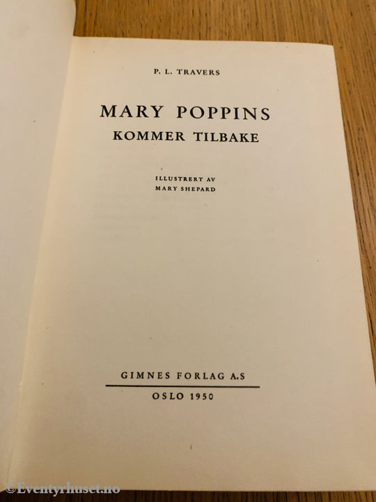 P.L. Travers. 1935. Mary Poppins kommer tilbake. Bok.
