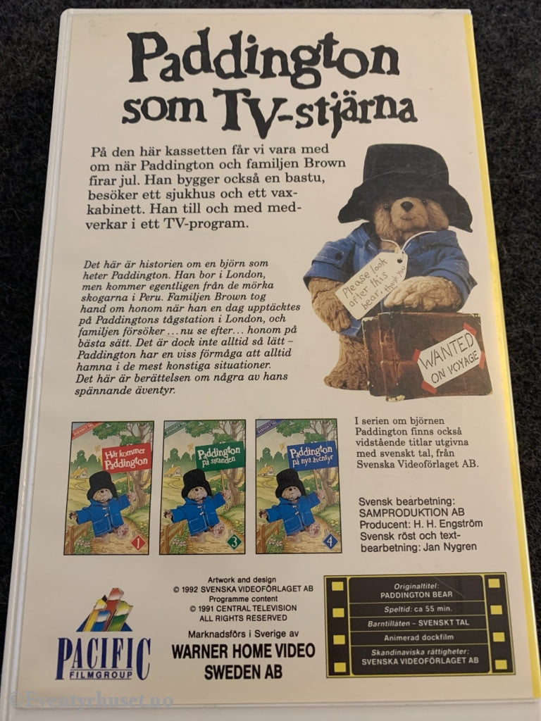 Paddington Som Tv-Stjärna. Vol. 2. 1991. Svensk. Vhs Big Box.