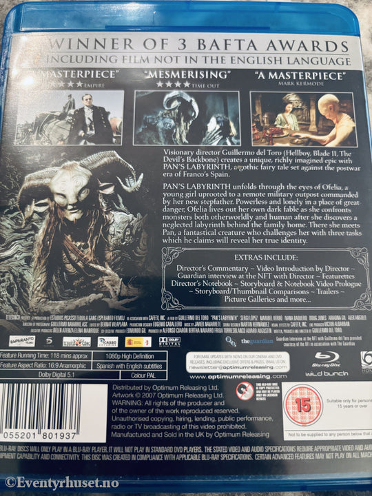 Pan's Labyrinth (El Laberinto del Fauno). Blu-ray.