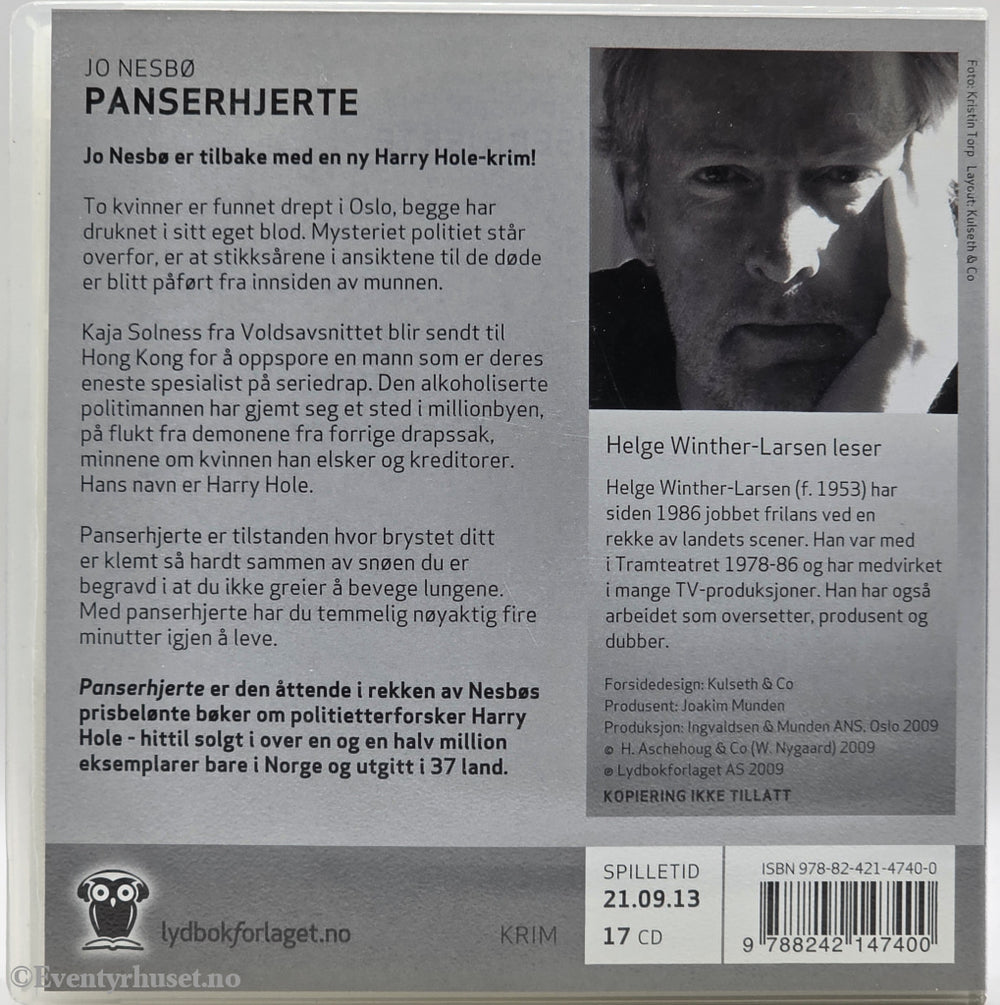 Panserhjerte – Jo Nesbø . Lydbok på CD.