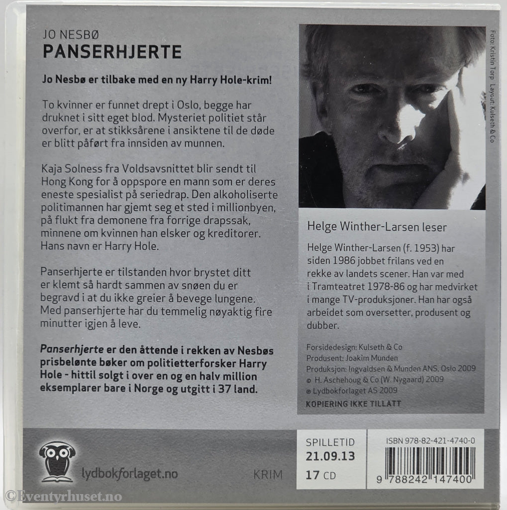 Panserhjerte – Jo Nesbø . Lydbok på CD.