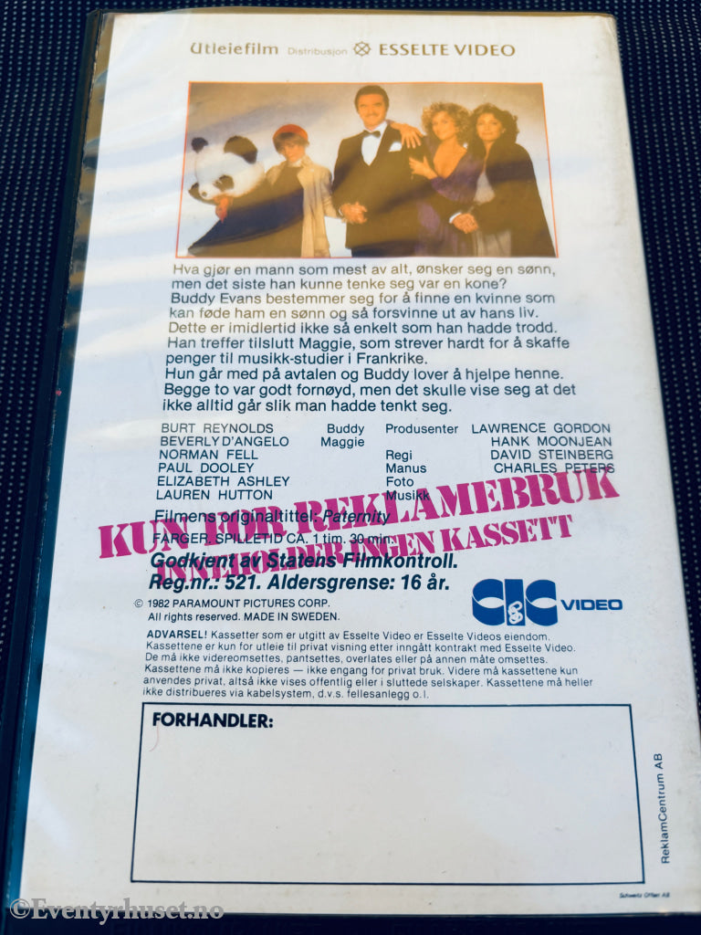 Pappa for enhver pris. 1982. VHS Big Box. VHS