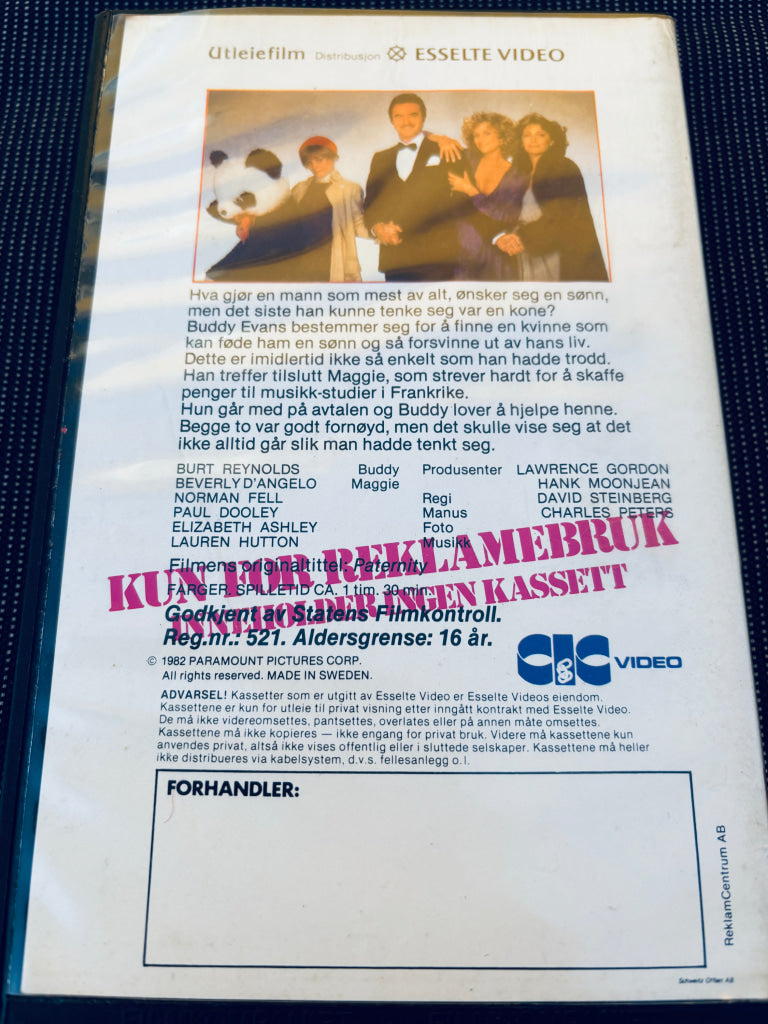 Pappa for enhver pris. 1982. VHS Big Box. VHS