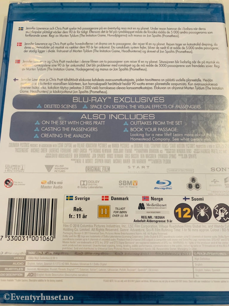 Passengers. Blu-Ray Ny I Plast! Blu-Ray Disc