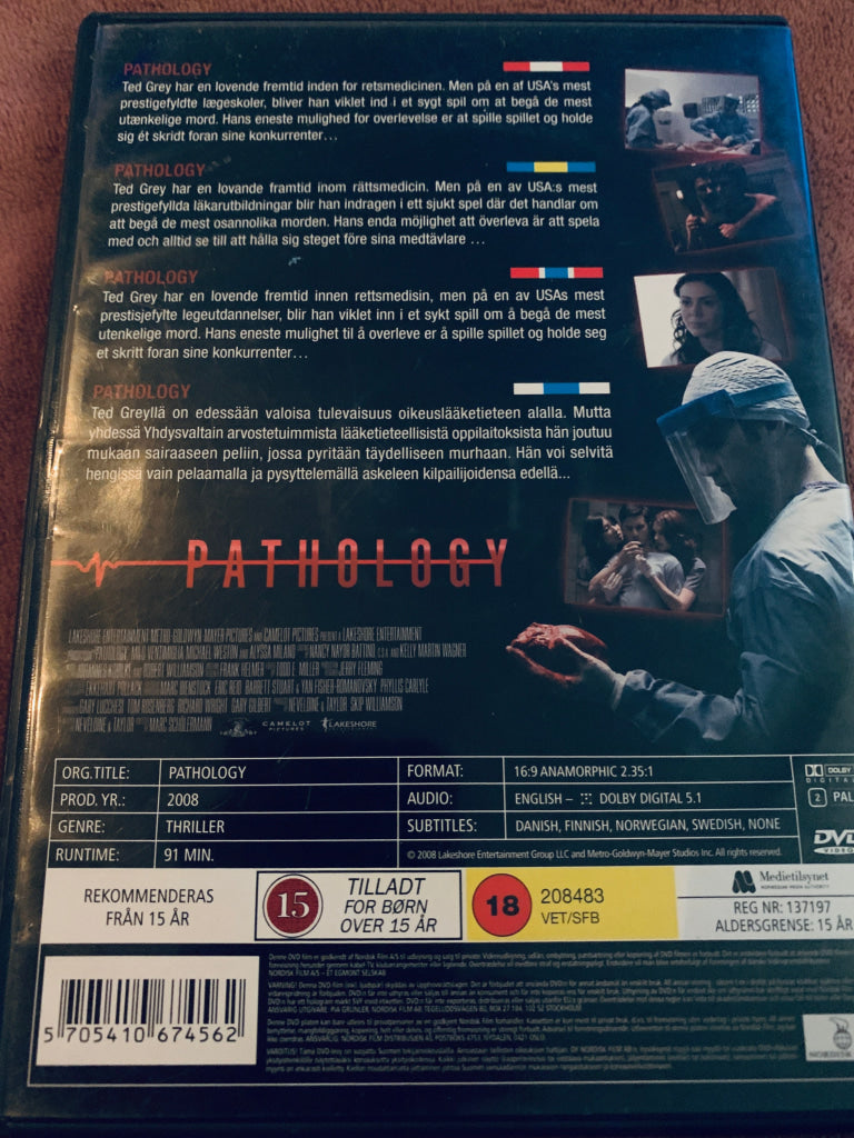 Pathology. 2000. DVD leiefilm. DVD