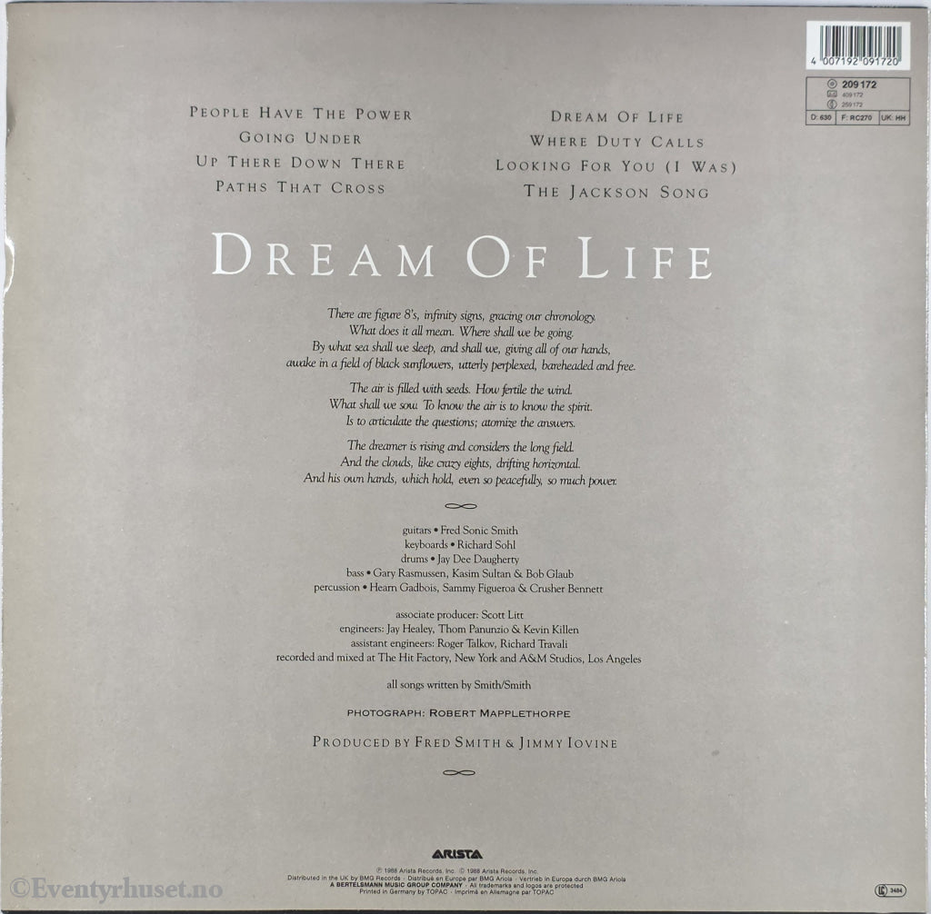 Patti Smith. 1988. Dream of Life . LP.