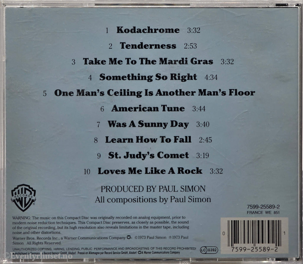 Paul Simon. There Goes Rhymin’ Simon. 1973 . Musikk-CD.