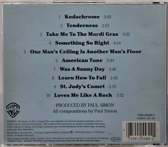 Paul Simon. There Goes Rhymin’ Simon. 1973 . Musikk-CD.
