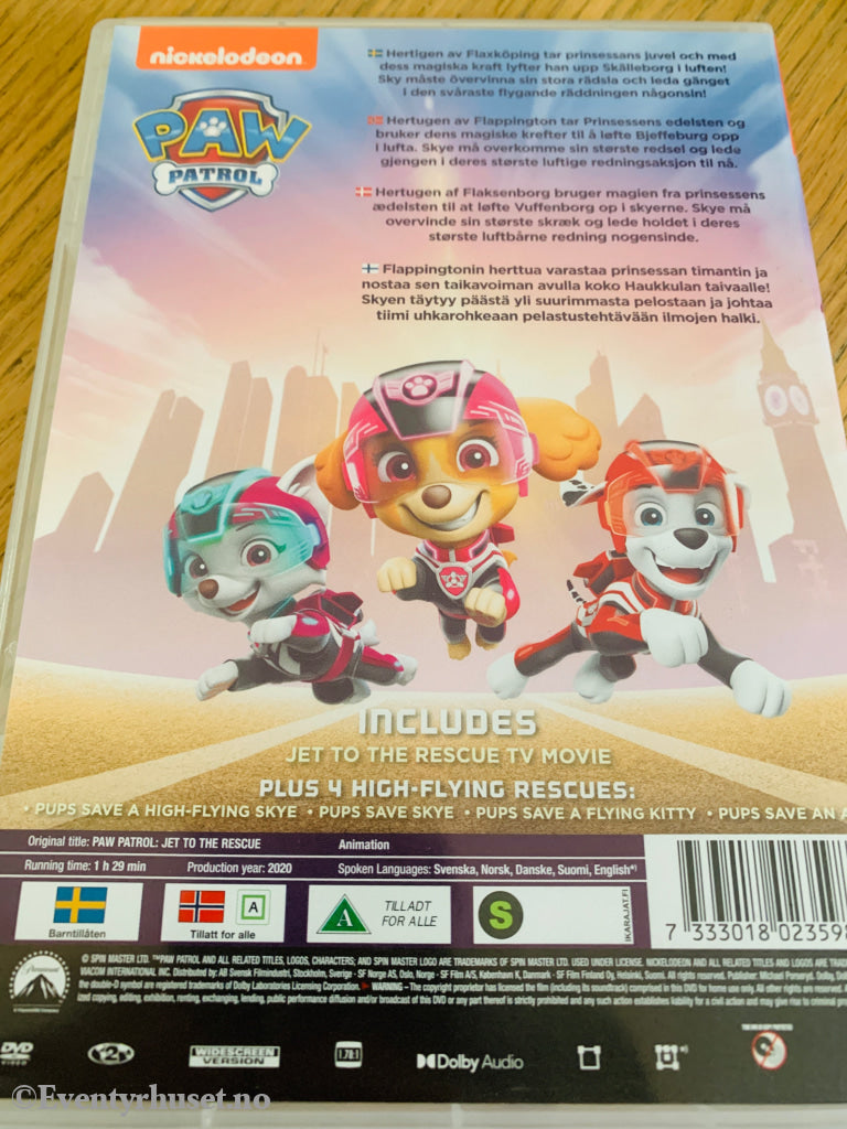 Paw Patrol: Jet to the Rescue (2020). DVD. Scanbox / Egmont Film