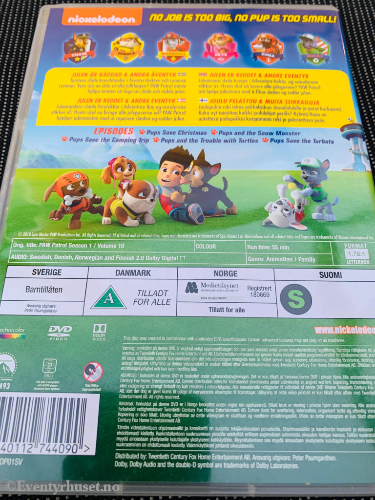 Paw Patrol - Julen er reddet & andre eventyr. DVD. DVD