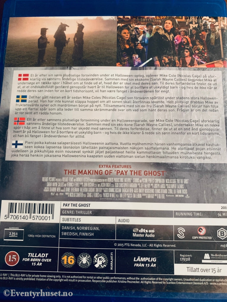 Pay The Ghost. Blu-Ray. Blu-Ray Disc