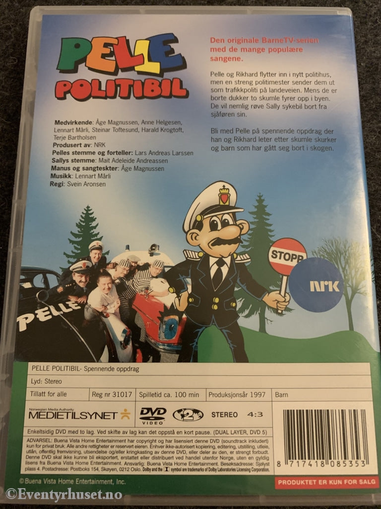 Pelle Politibil. 1997. Spennende Oppdrag. Dvd. Dvd