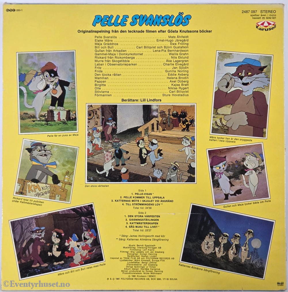 Pelle Svanslös Ensemble. 1981. Pelle Svanslös – Originalinspelning från filmen . LP.
