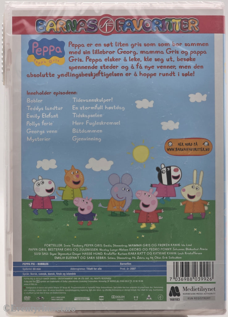 Peppa Gris – Bobler . 2004 . DVD. Ny i plast!