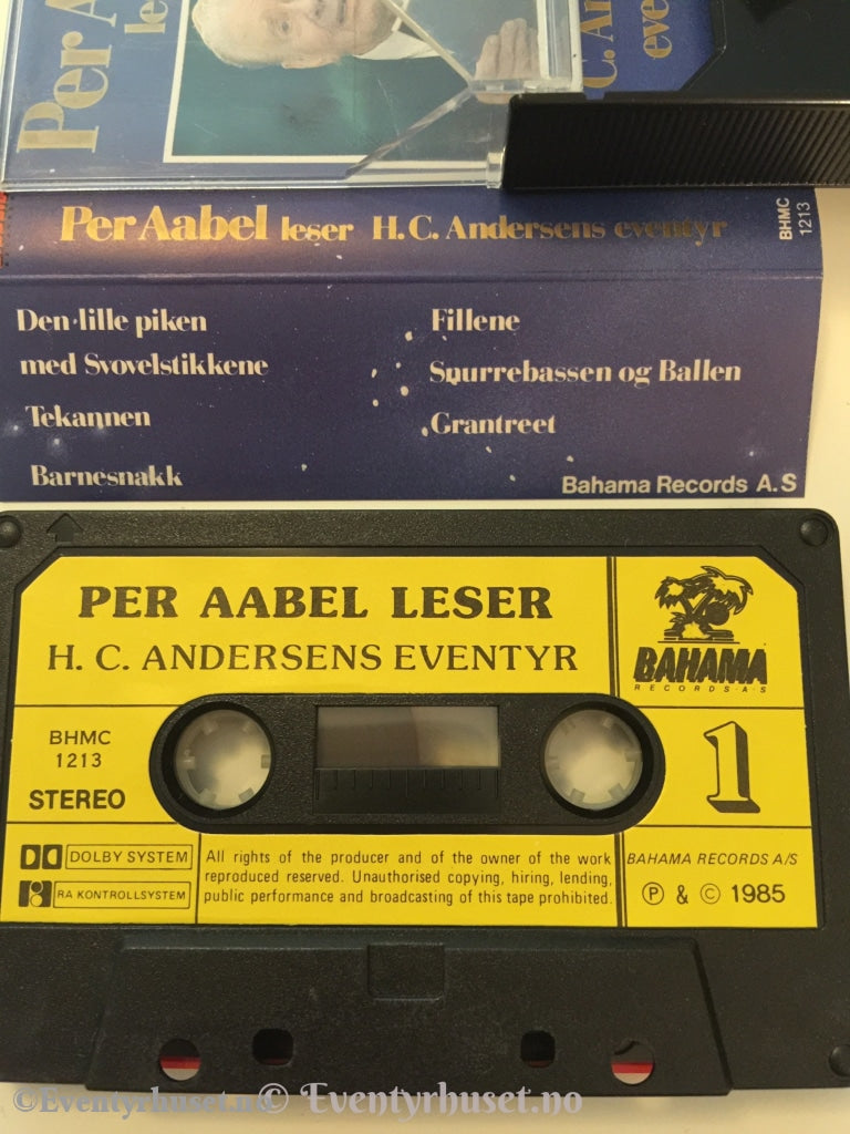 Per Aabel Leser H. C. Andersens Eventyr. 1985. Kassett. Kassettbok