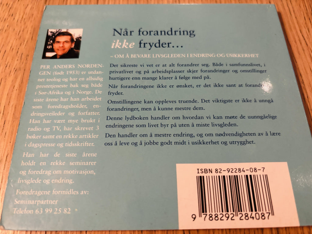 Per Anders Nordengen – Når forandring ikke fryder… Lydbok på CD.