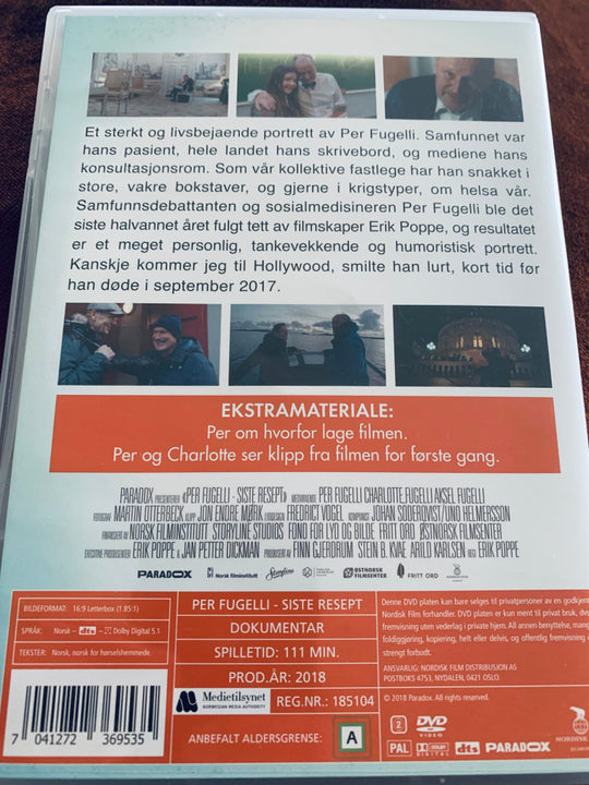 Per Fugelli – Siste resept. DVD.
