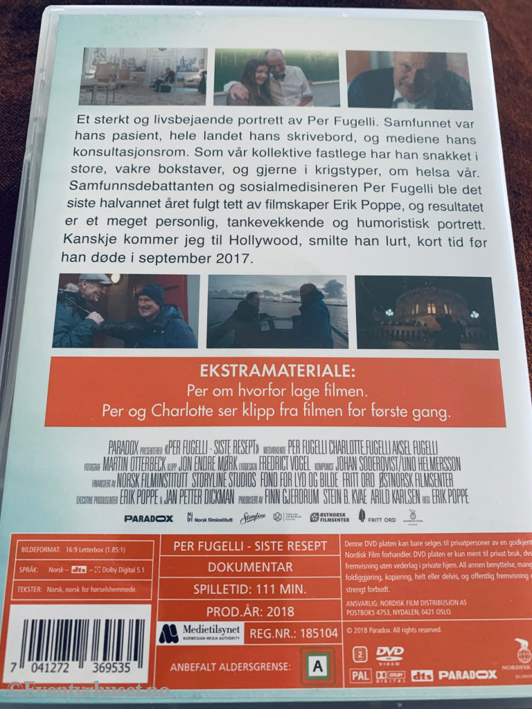 Per Fugelli – Siste resept. DVD.