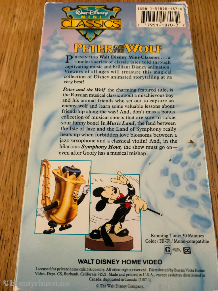 Peter and the Wolf (Disney Mini Classics, 1946). VHS.