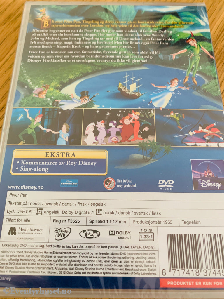 Peter Pan . 1953 . DVD. Ny i plast!