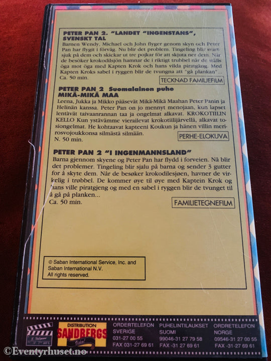 Peter Pan Part 2. 1989. VHS. Norsk tale.