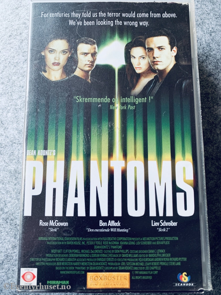 Phantoms. 1997. Vhs. Vhs