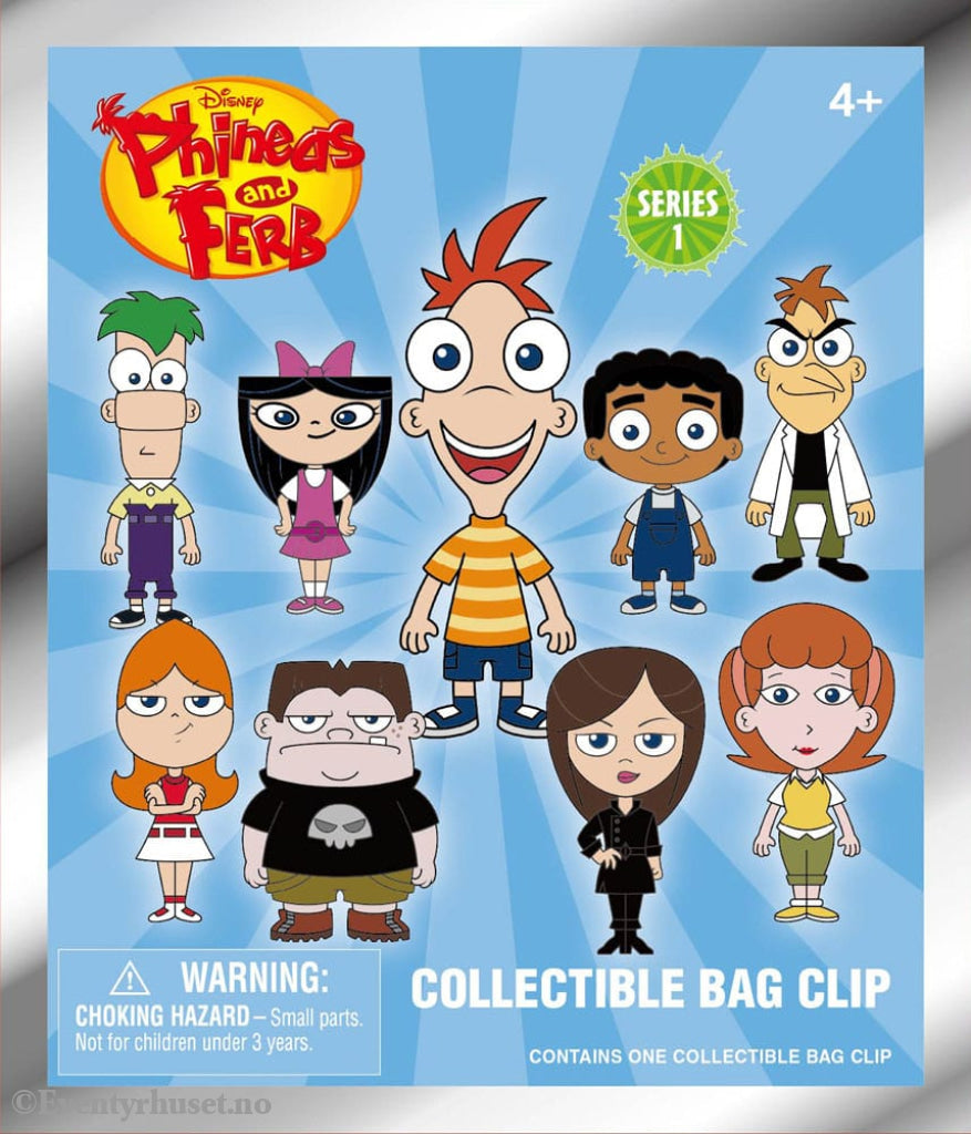 Phineas and Ferb 3D Foam Bag Clips Series 1 Display (24) Fashion & Accessories