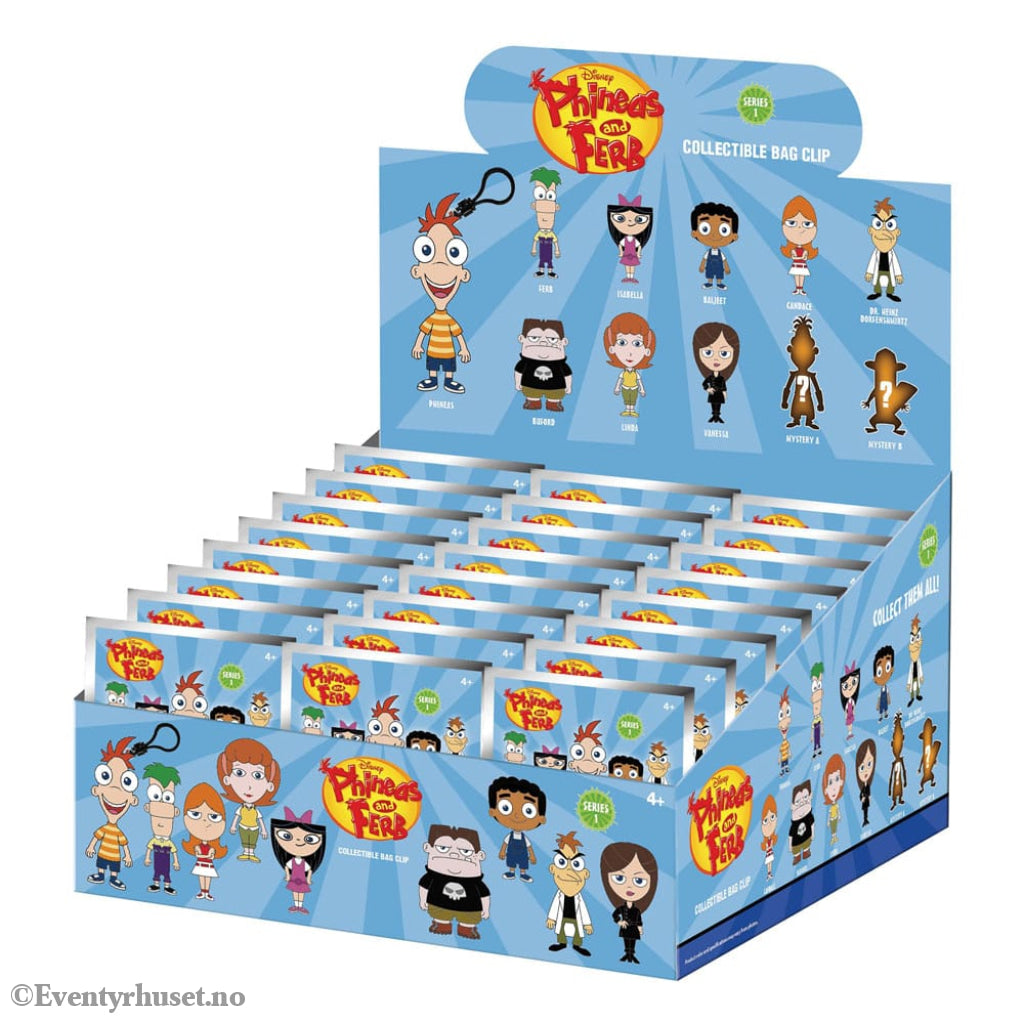 Phineas and Ferb 3D Foam Bag Clips Series 1 Display (24) Fashion & Accessories