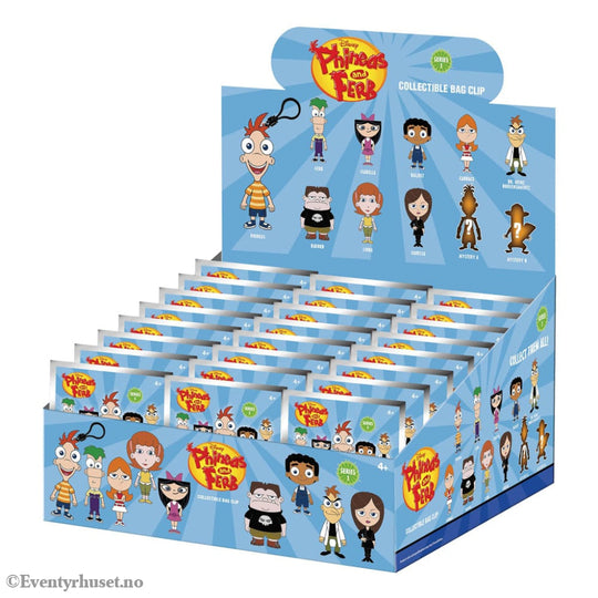 Phineas and Ferb 3D Foam Bag Clips Series 1 Display (24) Fashion & Accessories