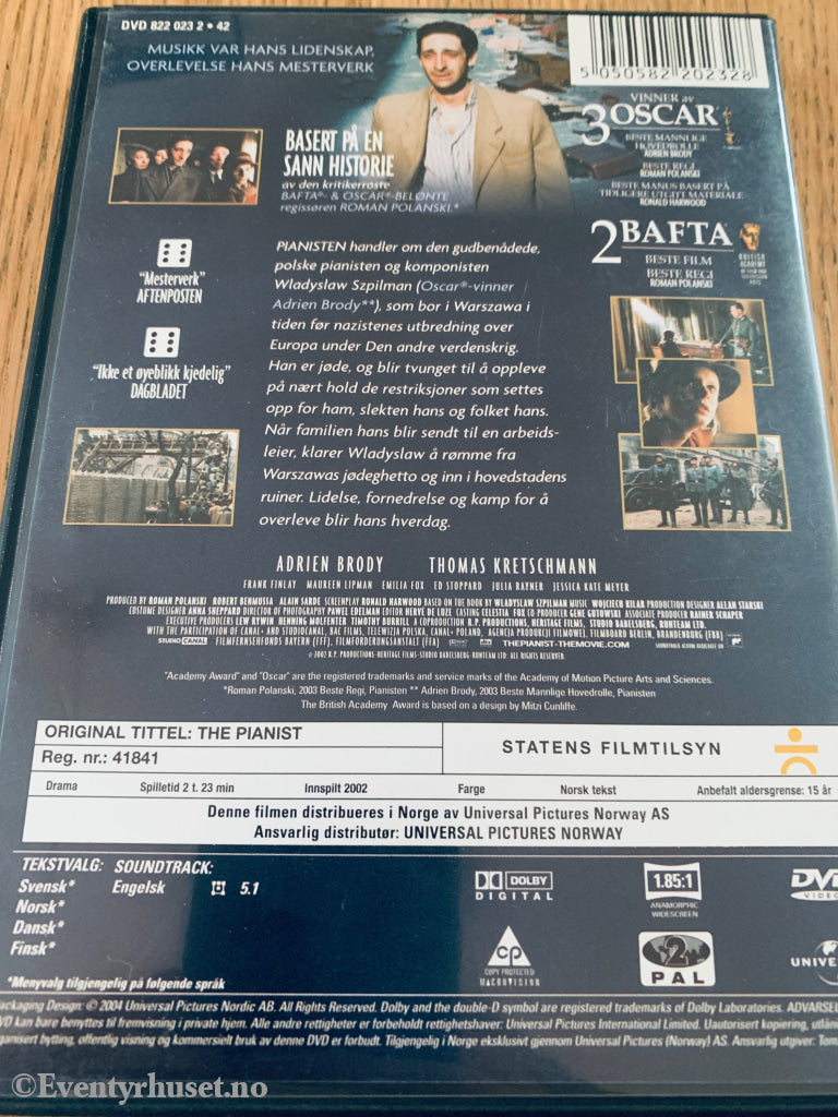 Pianisten (2002). DVD.