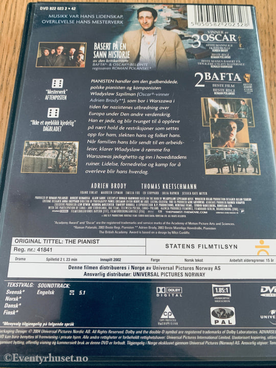 Pianisten (2002). DVD.
