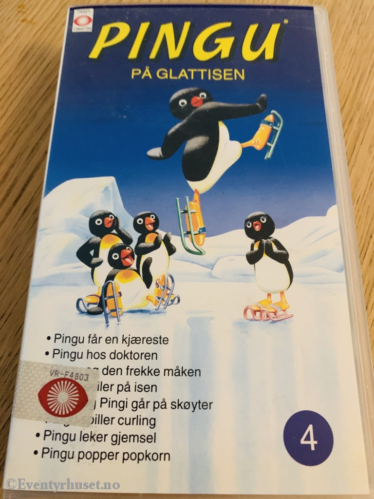 Pingu 4. På Glattisen. 1992. Vhs Med Vr-Klistremerke.