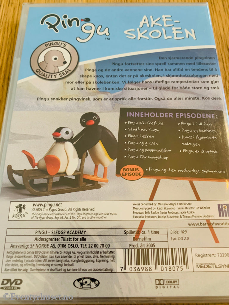 Pingu. Akeskolen. Dvd. Ny I Plast! Dvd