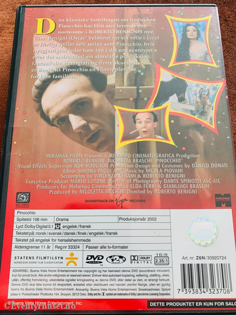 Pinocchio. 2002. Dvd. Dvd