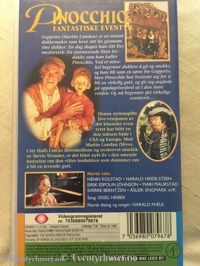 Pinocchio. 1996. Vhs