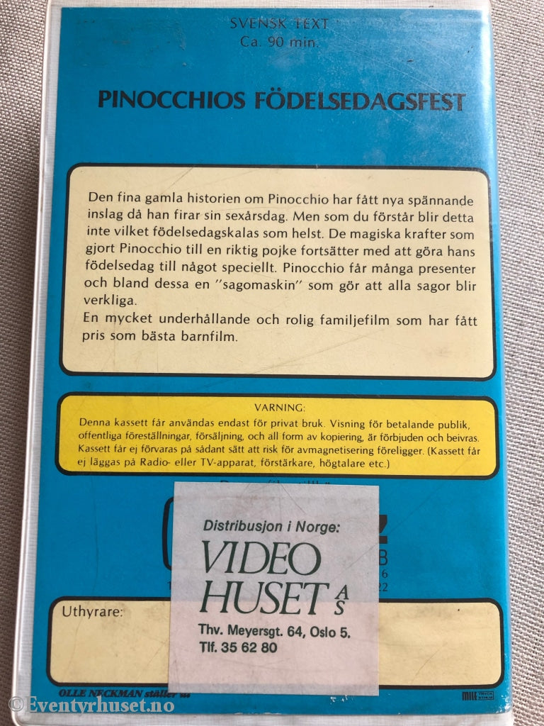 Pinocchios Fødselsdagsfest. Vhs Big Box. Svensk Tekst.