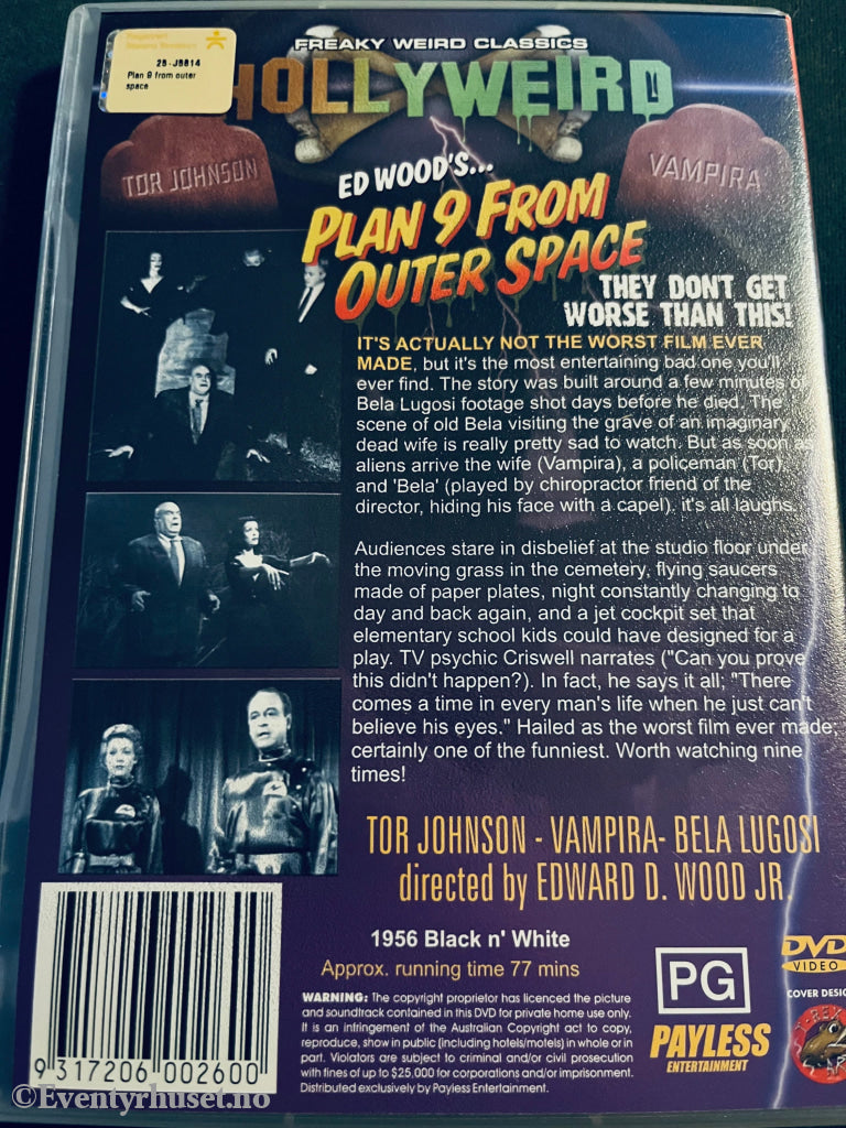 Plan 9 From Outer Space. Dvd. Norsk Utgivelse. Dvd