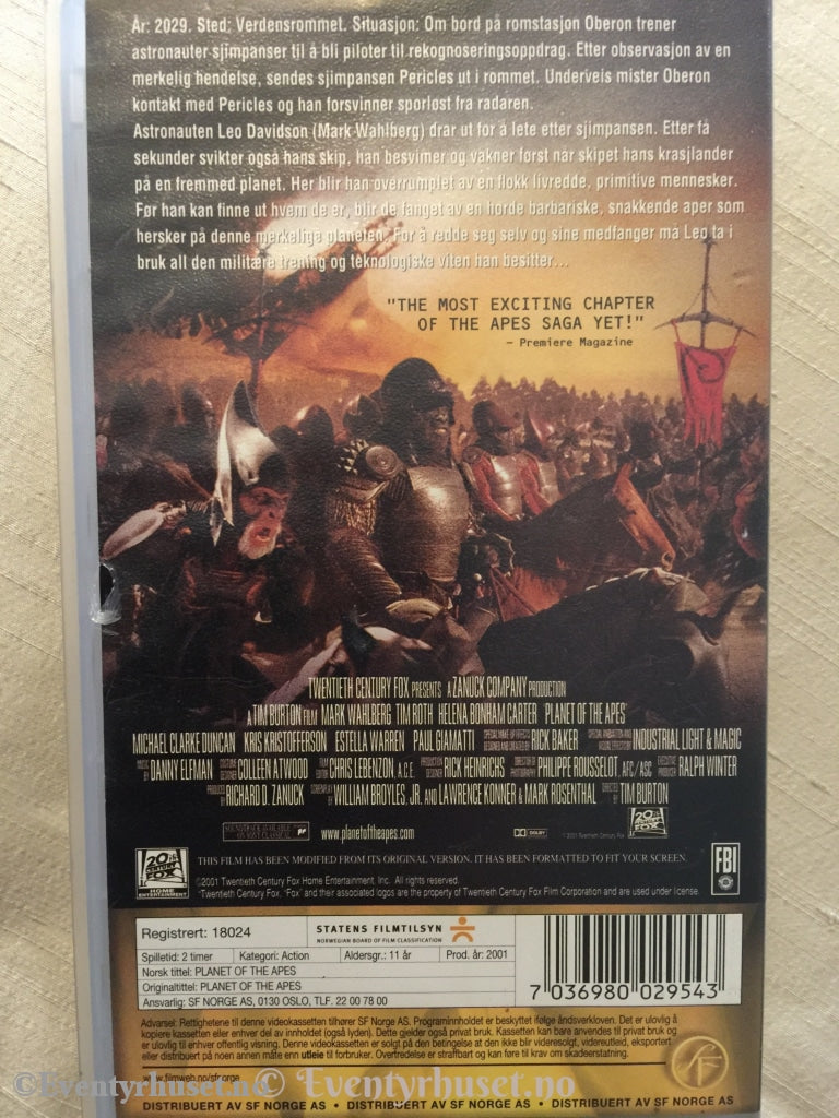 Planet Of The Apes. 2001. Vhs. Vhs