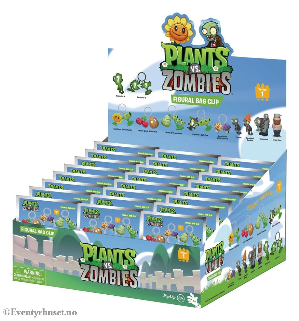 Plants vs. Zombies 3D Foam Bag Clips Serie 1 Display (24) Fashion & Accessories