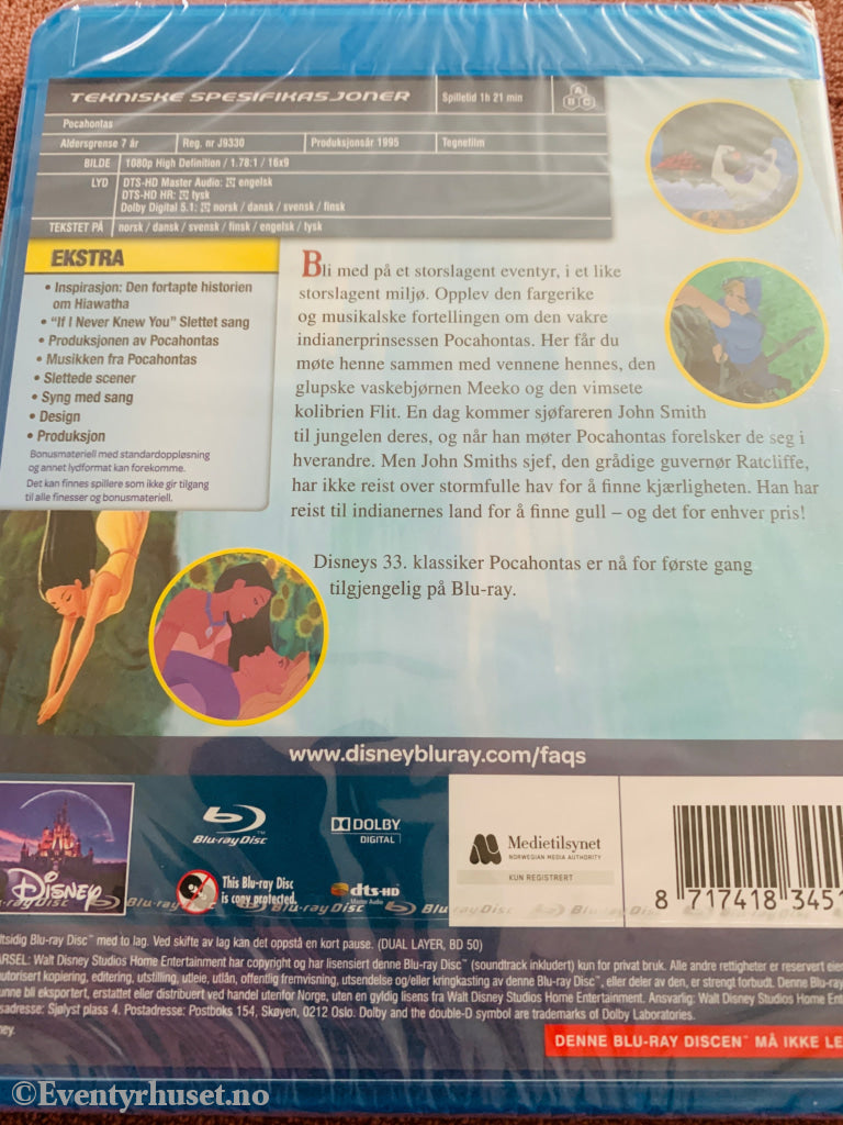 Pocahontas. Blu-ray. Ny i plast!